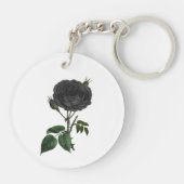 Vintage gotische Schwarze Rose Schlüsselanhänger (Rückseite)