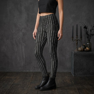 Vintage-Gotische-schwarze-Streifen-Halloween Leggings