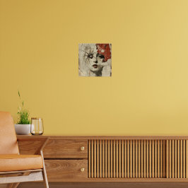 Vintage-Gotische-Spinne- und Frauen-Surreal-Porträ Poster