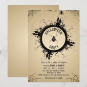 Vintage-Gotische-Spinnennetz-Halloween-Party Einladung (Vorne/Hinten)