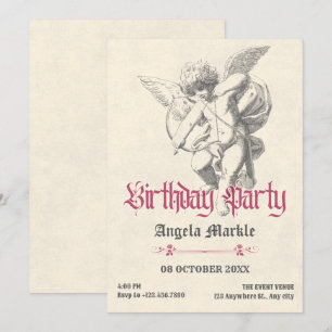 Vintage-gotischer Engel Geburtstag Einladung