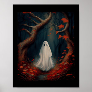 Vintage-Gotischer floraler Halloween-Geist verlore Poster