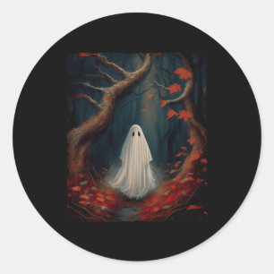 Vintage-Gotischer floraler Halloween-Geist verlore Runder Aufkleber
