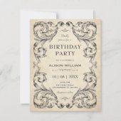 Vintage-Gotischer Geburtstag Einladung (Vorderseite)