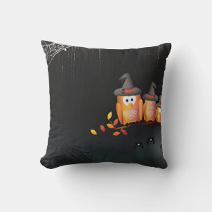 Vintage-Gotischer Halloween großer schwarzer Eule Kissen