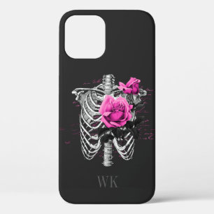 Vintage-Gotischer Monogramm mit rosa Rosen und Tot Case-Mate iPhone Hülle