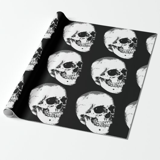 Vintage-Gotischer Totenkopf Geschenkpapier (Ungerollt)