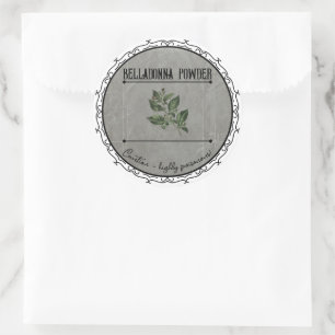 Vintage-Gotisches-Belladonna-Tinktur benutzerdefin Runder Aufkleber