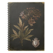 Vintage-gotisches botanisches Wappenmonogramm Notizblock (Vorderseite)
