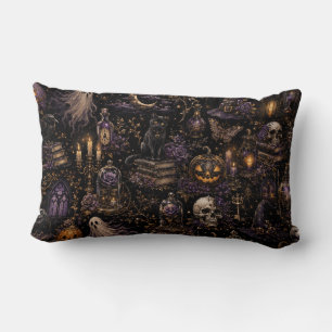 Vintage-Gotisches Halloween-Spooky-Nahtloses Muste Lendenkissen