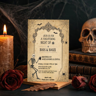 Vintage-Gotisches Skelett - Erwachsene Halloween-P Einladung