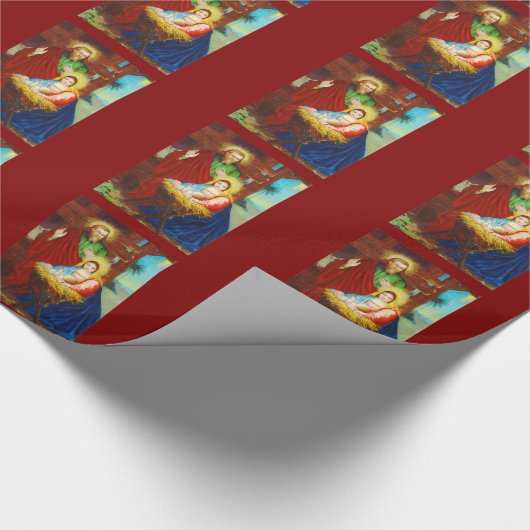 Vintage göttliche Krippe Geschenkpapier (Ecke)