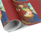 Vintage göttliche Krippe Geschenkpapier (Rolleneckpunkt)