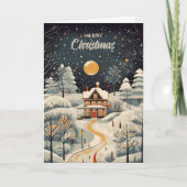 Vintage Gouache Styled Winter Zuhause Weihnachten (Vorderseite)