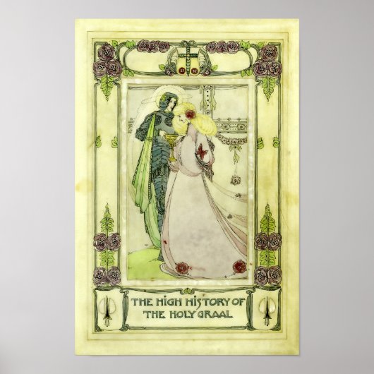 Vintage Graal Cover von Jessie M. King Poster (Vorne)