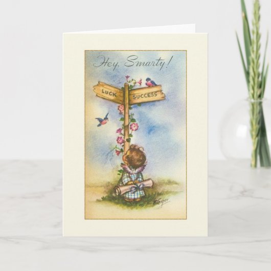 Vintage Graduation Greeting Card Karte (Vorderseite)
