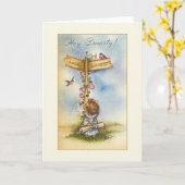 Vintage Graduation Greeting Card Karte (Gelbe Blume)