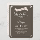 Vintage Graduierungsparty des schicken Punkts Einladung (Vorne/Hinten)