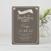 Vintage Graduierungsparty des schicken Punkts Einladung (Stehend Vorderseite)