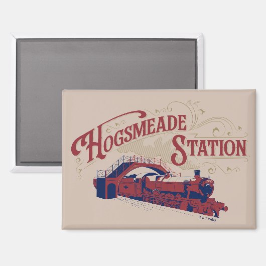 VINTAGE Grafik der HOGSMEADE-Station Magnet (Vorderseite/Rückseite)