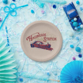 VINTAGE Grafik der HOGSMEADE-Station Pappteller (Party)