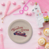 VINTAGE Grafik der HOGSMEADE-Station Pappteller (Party)