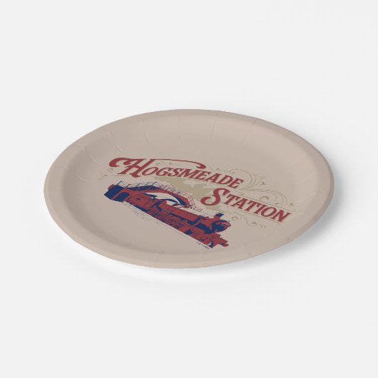 VINTAGE Grafik der HOGSMEADE-Station Pappteller (Schrägansicht)