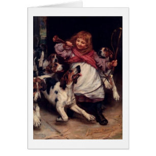 Vintage Grafik - die Foxhounds sind bereit,