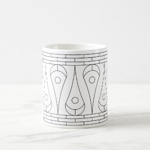 Vintage Grafik mit schwarzer Umrandung Kaffeetasse