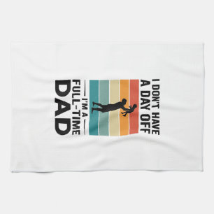 Vintage-Grafik-T-Shirt-Design für Vollzeit-Väter_1 Geschirrtuch