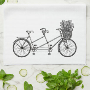 Vintage Grafik Tandemfahrrad Geschirrtuch