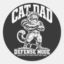 Vintage-Grafik Weißer Fußball 'Cat Dad'