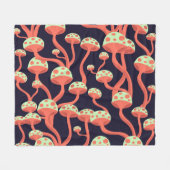 Vintage Grafikmushrooms Nahtloses Muster Fleecedecke (Vorderseite (Horizontal))