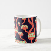 Vintage Grafikmushrooms Nahtloses Muster Kaffeetasse (VorderseiteRechts)