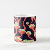 Vintage Grafikmushrooms Nahtloses Muster Kaffeetasse (Mittel)
