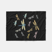 Vintage Grafikmuster-Drachenfliege Fleecedecke (Vorderseite (Horizontal))