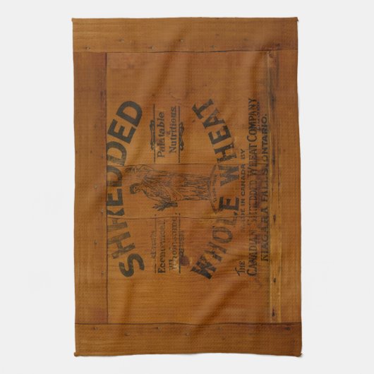 Vintage, grafisch geschredderte, geblasene Hartkäs Geschirrtuch (Vertikal)