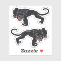 Vintage grafische Crouching Black Panther Wild Cat