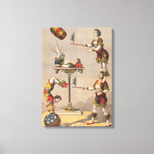 Vintage grafische Darstellung eines Akrobatischen  Leinwanddruck