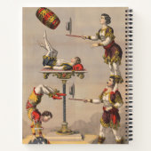 Vintage grafische Darstellung eines Akrobatischen Notizblock (Rückseite)