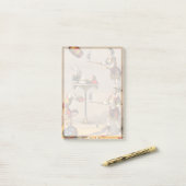 Vintage grafische Darstellung eines Akrobatischen  Post-it Klebezettel (Auf Schreibtisch)