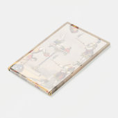 Vintage grafische Darstellung eines Akrobatischen  Post-it Klebezettel (angewinkelt)