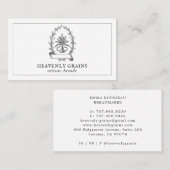 Vintage Grain Sack Brot Bakery Business Card Visitenkarte (Vorne/Hinten)