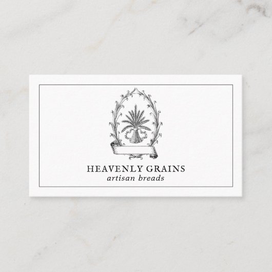 Vintage Grain Sack Brot Bakery Business Card Visitenkarte (Vorderseite)