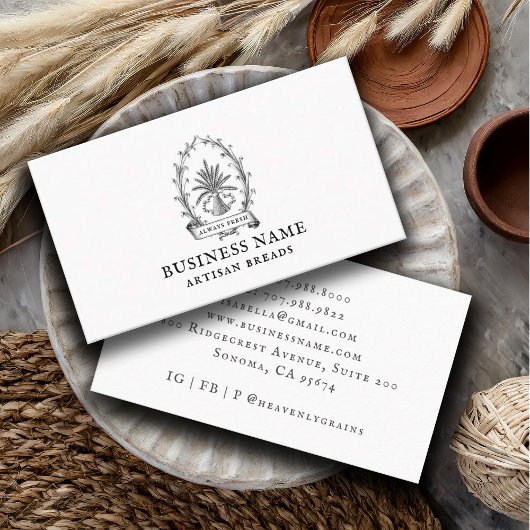 Vintage Grain Sack Brot Bakery Business Card Visitenkarte