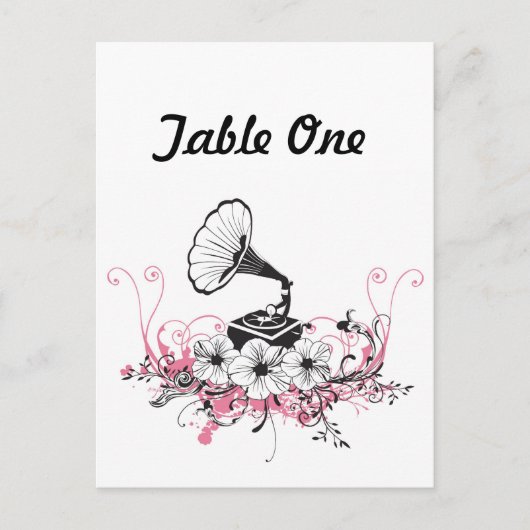 Vintage Grammophon Postkarte (Vorderseite)