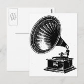 Vintage Gramophone Postkarte (Vorne/Hinten)