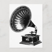 Vintage Gramophone Postkarte (Vorderseite)