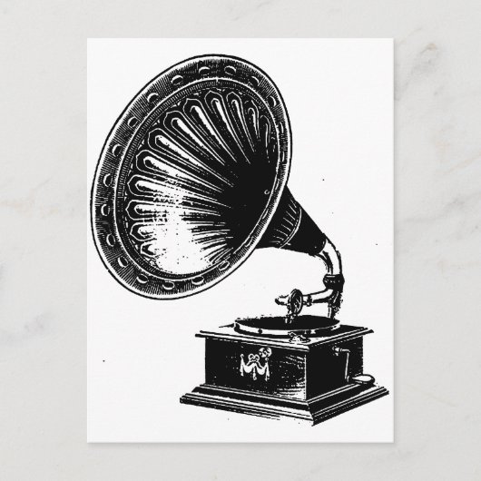 Vintage Gramophone Postkarte (Vorderseite)