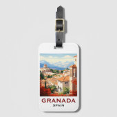 Vintage Granada Alhambra Spanien Reise Gepäckanhänger (Vorderseite Vertikal)